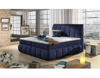 Čalúnená manželská posteľ s úložným priestorom Vareso 140 - tmavomodrá (Ontario 81)