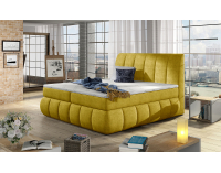 Čalúnená manželská posteľ s úložným priestorom Vareso 140 - žltá