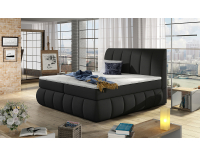 Čalúnená manželská posteľ s úložným priestorom Vareso 180 - čierna (Sawana 14)