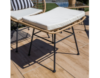 Záhradný set z umelého ratanu Vasal - čierna / prírodná / béžová / čierno-biely pásik