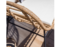 Záhradný set z umelého ratanu Vasal - čierna / prírodná / béžová / čierno-biely pásik