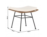 Záhradný set z umelého ratanu Vasal - čierna / prírodná / béžová / čierno-biely pásik