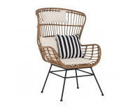 Záhradný set z umelého ratanu Vasal - čierna / prírodná / béžová / čierno-biely pásik