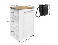 Výklopná skrinka s odpadkovým košom Vasin - biela / dub