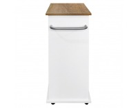Výklopná skrinka s odpadkovým košom Vasin - biela / dub