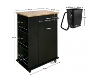 Výklopná skrinka s odpadkovým košom Vasin - čierna / dub