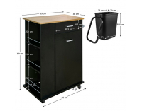 Výklopná skrinka s odpadkovým košom Vasin - čierna / dub