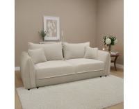 Rozkladacia pohovka s úložným priestorom Vebi Big Sofa - krémová