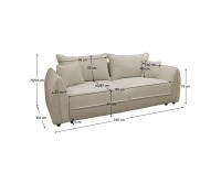 Rozkladacia pohovka s úložným priestorom Vebi Big Sofa - krémová