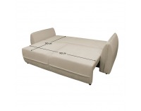 Rozkladacia pohovka s úložným priestorom Vebi Big Sofa - krémová