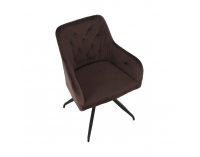 Dizajnové otočné kreslo Veleza - hnedá (Velvet) / čierna