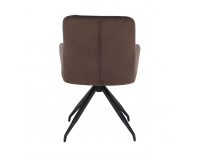 Dizajnové otočné kreslo Veleza - hnedá (Velvet) / čierna