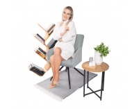 Dizajnové otočné kreslo Veleza - sivá (Velvet) / čierna