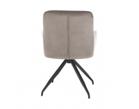 Dizajnové otočné kreslo Veleza - sivohnedá (taupe) (Velvet) / čierna