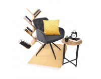 Dizajnové otočné kreslo Veleza - tmavosivá (Velvet) / čierna