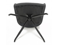 Dizajnové otočné kreslo Veleza - tmavosivá (Velvet) / čierna