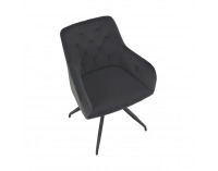 Dizajnové otočné kreslo Veleza - tmavosivá (Velvet) / čierna