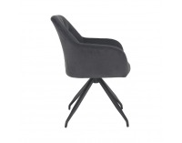 Dizajnové otočné kreslo Veleza - tmavosivá (Velvet) / čierna