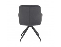 Dizajnové otočné kreslo Veleza - tmavosivá (Velvet) / čierna