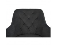 Dizajnové otočné kreslo Veleza - tmavosivá (Velvet) / čierna