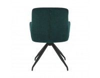 Dizajnové otočné kreslo Veleza - zelená (Velvet) / čierna