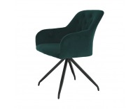 Dizajnové otočné kreslo Veleza - zelená (Velvet) / čierna