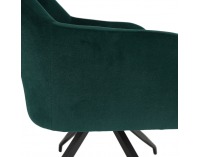 Dizajnové otočné kreslo Veleza - zelená (Velvet) / čierna