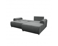 Rohová sedačka s rozkladom a úložným priestorom Velina Roh P - sivá