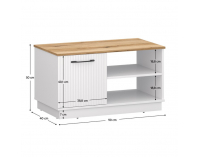 Konferenčný stolík Velis 1D - biela / dub evoke