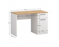 PC stôl Velis 1D1S/120 - biela / dub evoke