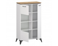 Nízka vitrína Velis 1D1W - biela / dub evoke