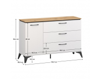Jednodverová komoda so zásuvkou Velis 1D3S - biela / dub evoke