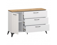 Jednodverová komoda so zásuvkou Velis 1D3S - biela / dub evoke