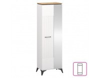 Jednodverová šatníková skriňa so zrkadlom Velis 1D/40 - biela / dub evoke