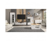 Vitrína Velis 1W - biela / dub evoke