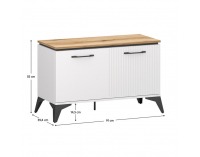 Botník (skrinka na topánky) Velis 2D - biela / dub evoke