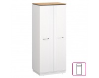 Dvojdverová šatníková skriňa Velis 2D - biela / dub evoke