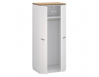 Dvojdverová šatníková skriňa Velis 2D - biela / dub evoke