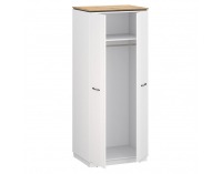 Dvojdverová šatníková skriňa Velis 2D - biela / dub evoke