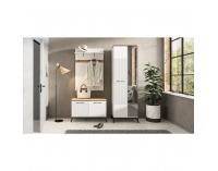 Štvordverová komoda so zásuvkou Velis 4D1S - biela / dub evoke