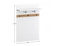 Vešiakový panel Velis 80 - biela / dub evoke