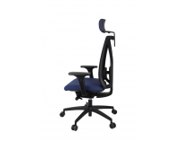 Kancelárska stolička s podrúčkami Velito BS HD - tmavomodrá / čierna
