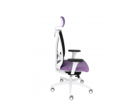 Kancelárska stolička s podrúčkami Velito WS HD - fialová / čierna / biela