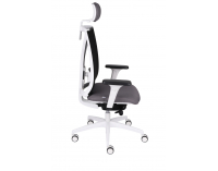 Kancelárska stolička s podrúčkami Velito WS HD - tmavosivá / čierna / biela