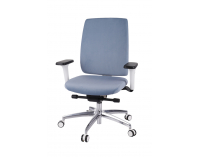 Kancelárska stolička s podrúčkami Velito WT - sivá (Osaka 13) / biela / chróm