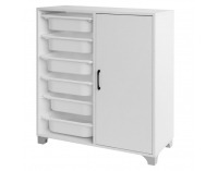 Regál / skrinka s úložnými boxmi Velto - biela