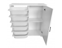 Regál / skrinka s úložnými boxmi Velto - biela