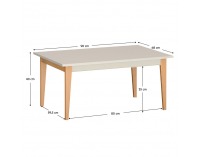 Konferenčný stolík Vendy W-12 - kašmír krémová / dub