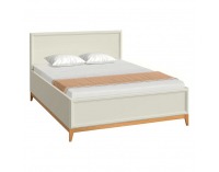 Manželská posteľ s roštom Vendy 160 W-16 - kašmír krémová / dub