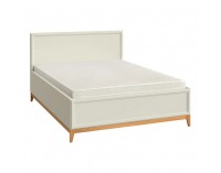 Manželská posteľ s roštom Vendy 160 W-16 - kašmír krémová / dub